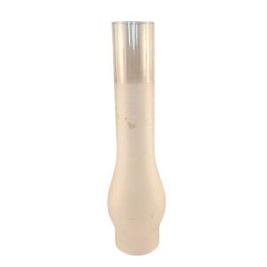 Frosted & Clear Glass  12" Tall Hurricane Oil Lamp Chimney Cover
